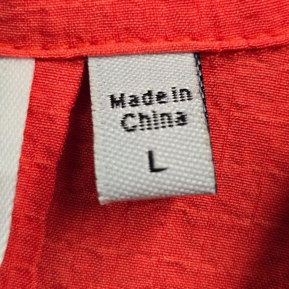 Habitat‎ Womens Pink Textured Button Up Shirt Size L Lagenlook Artsy Lightweight - Picture 7 of 15